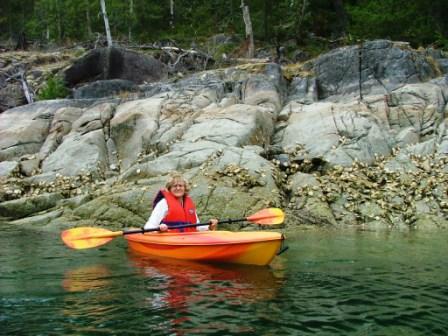 Angie Kayaking in Desolation Sound