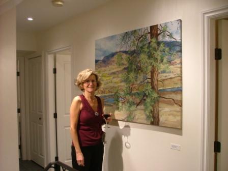 Angie with Pine and River painting